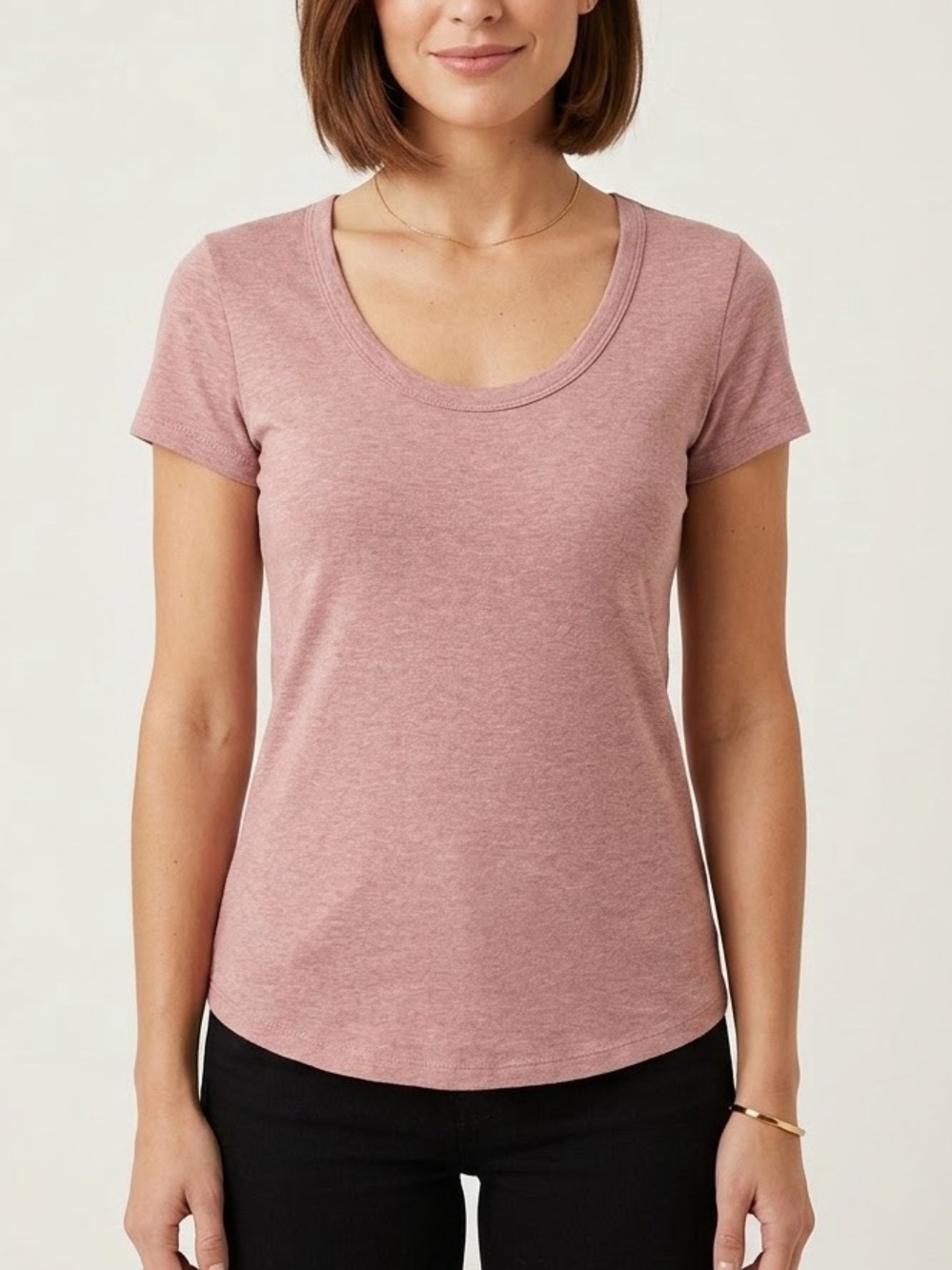 Cynthia Rowley Short Sleeve Pima Cotton/ Modal Tee in Dusty Pink Size xs